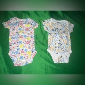 Child of Mine Floral Bodysuits - Pink and Blue size Newborn